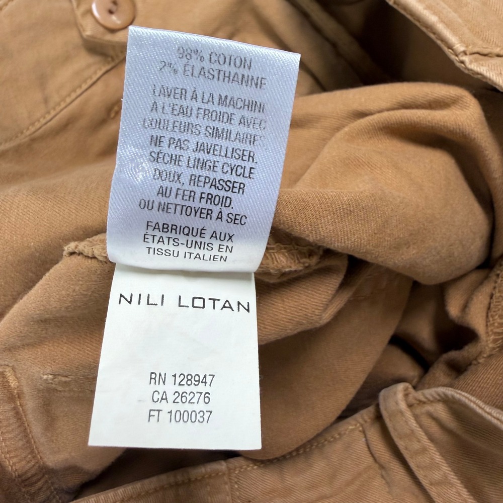 Nili Lotan French Military Pants Women 0 Brown Cargo Jogger Crop Gorpcore Zip - Picture 10 of 10